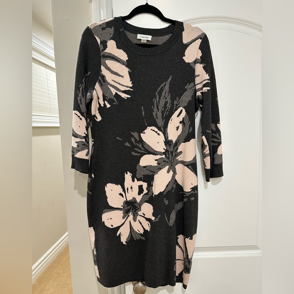Calvin Klein Floral Sweater Dress